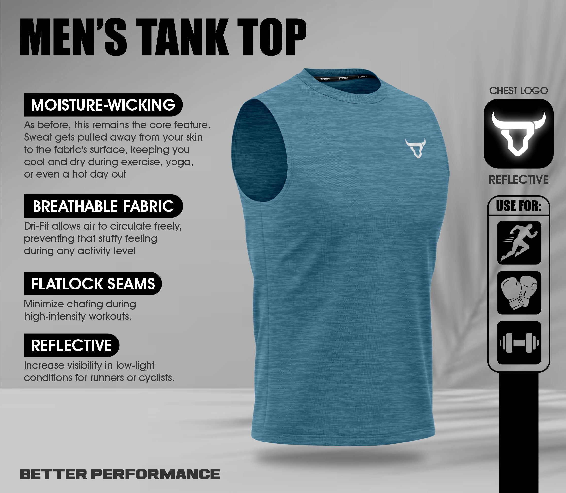 Toro Activa Essentials Milange Performance Tank Top - 3 Colour Pack TORO ACTIVA