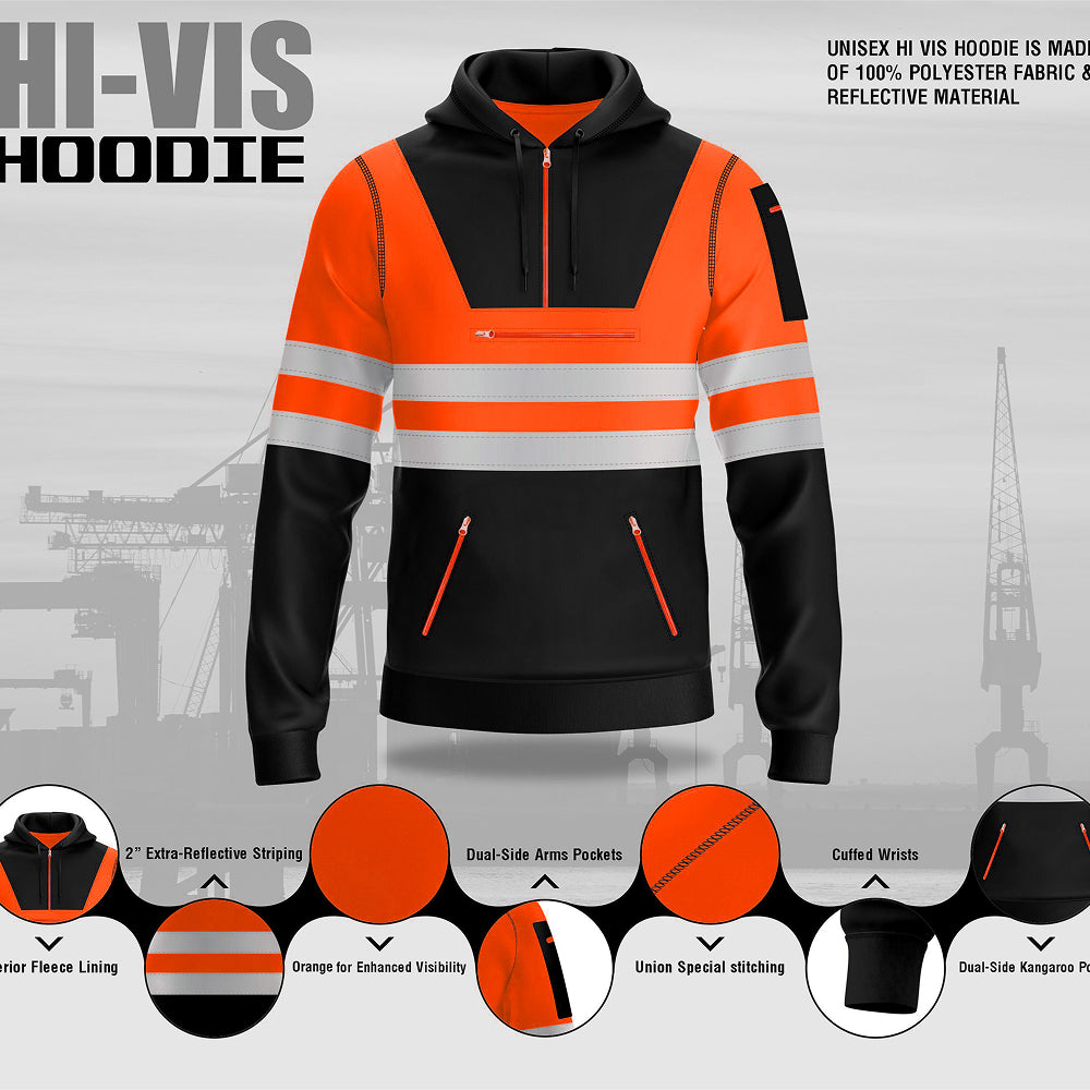 Hi-Vis Work Hoodie 6 | High Visibility Workwear Pullover TORO ACTIVA