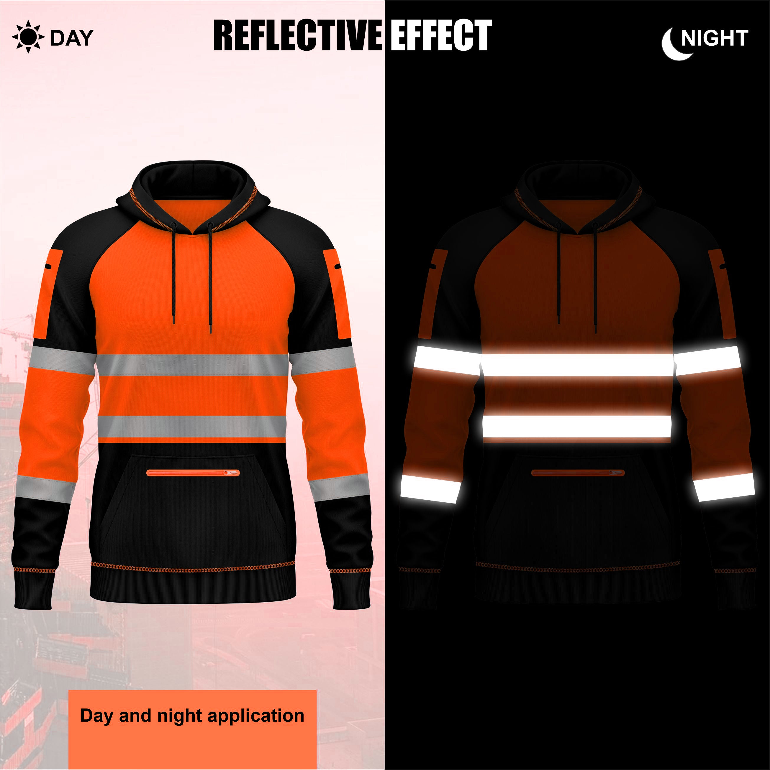 Toro Activa Hi-Vis Pullover Fleece Hoodie 1002 - Orange/Black TORO ACTIVA