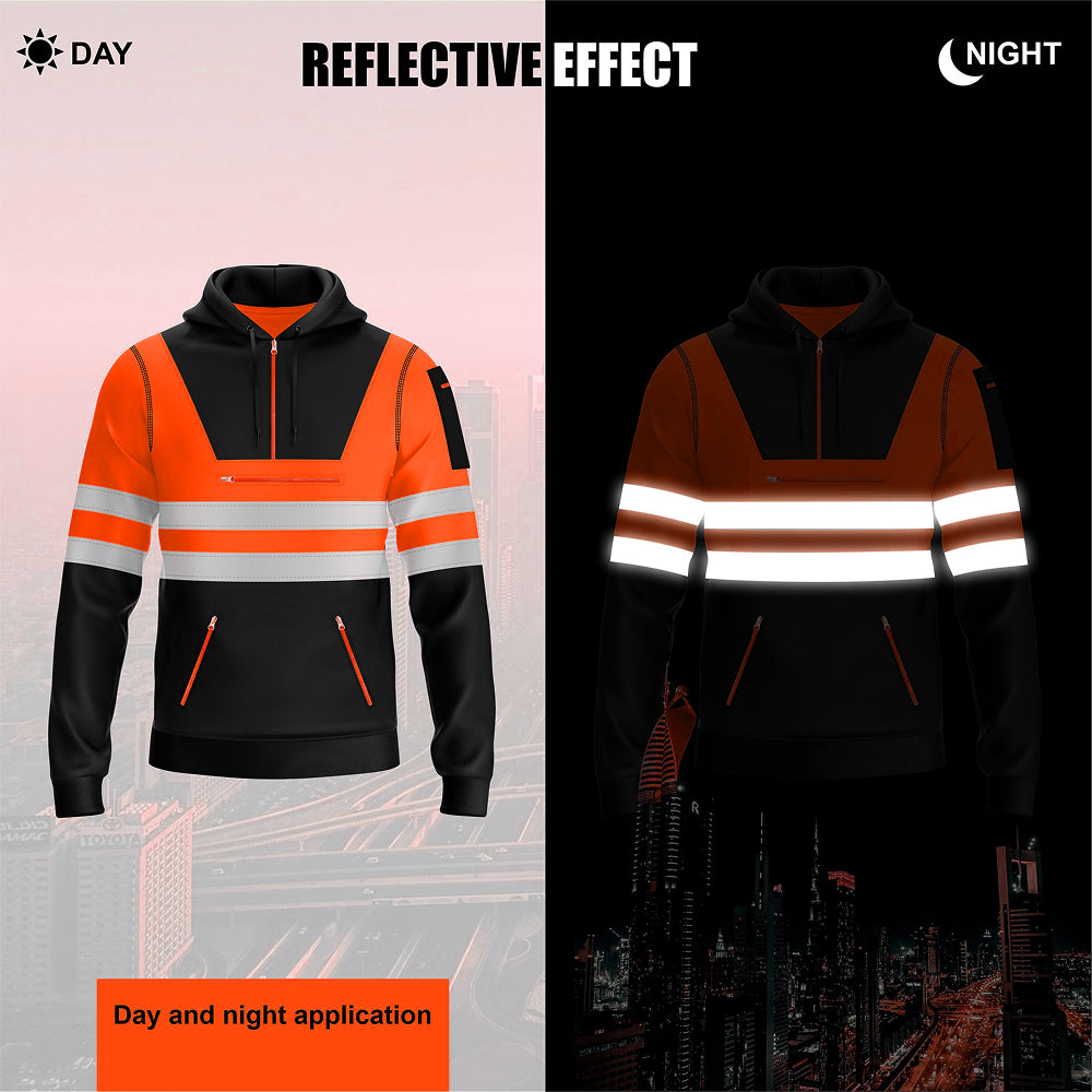 Hi-Vis Work Hoodie 6 | High Visibility Workwear Pullover TORO ACTIVA