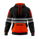 Toro Activa Hi-Vis Workwear Fleece Pullover Hoodie W1006 Orange Black TORO ACTIVA