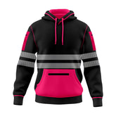 Toro Activa Hi-Vis Workwear Fleece Pullover Hoodie W1006 Pink Black TORO ACTIVA