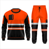 Toro Activa Essential Hi-Vis Fleece Pullover Tracksuit - TS103 Orange/Black 2XL TORO ACTIVA