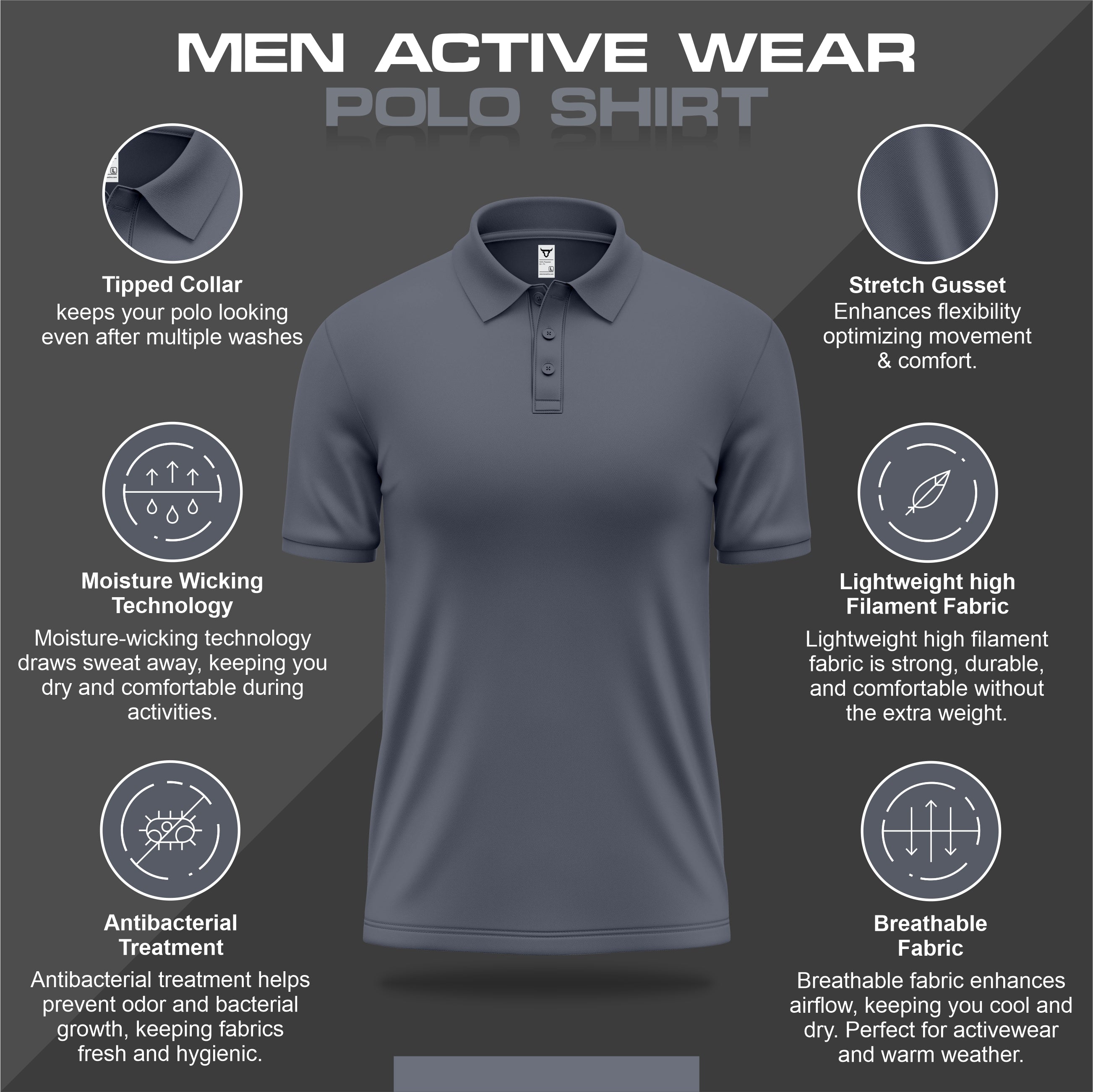 Toro Activa Essentials Plain Half Sleeve polo Shirt Pack of 3 TORO ACTIVA