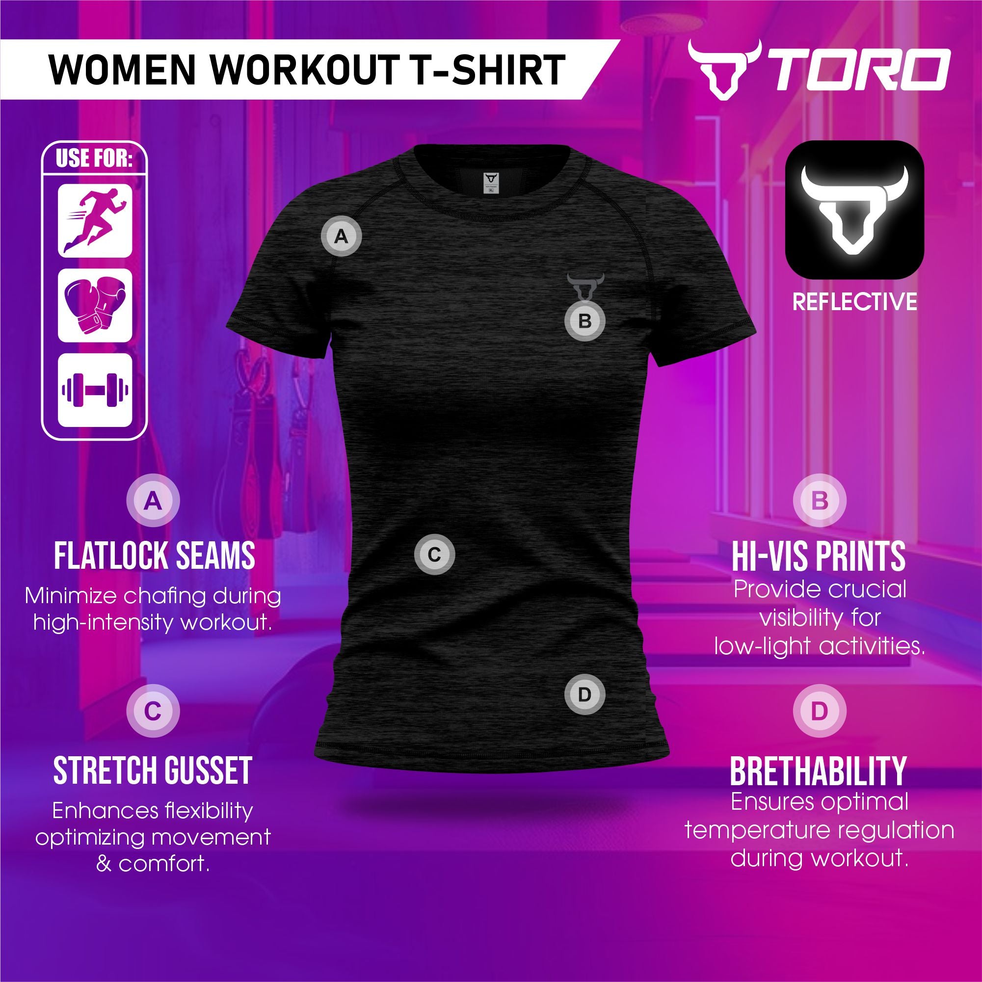 Toro Activa Women's Dry-Fit Melange Raglan Tee TORO ACTIVA
