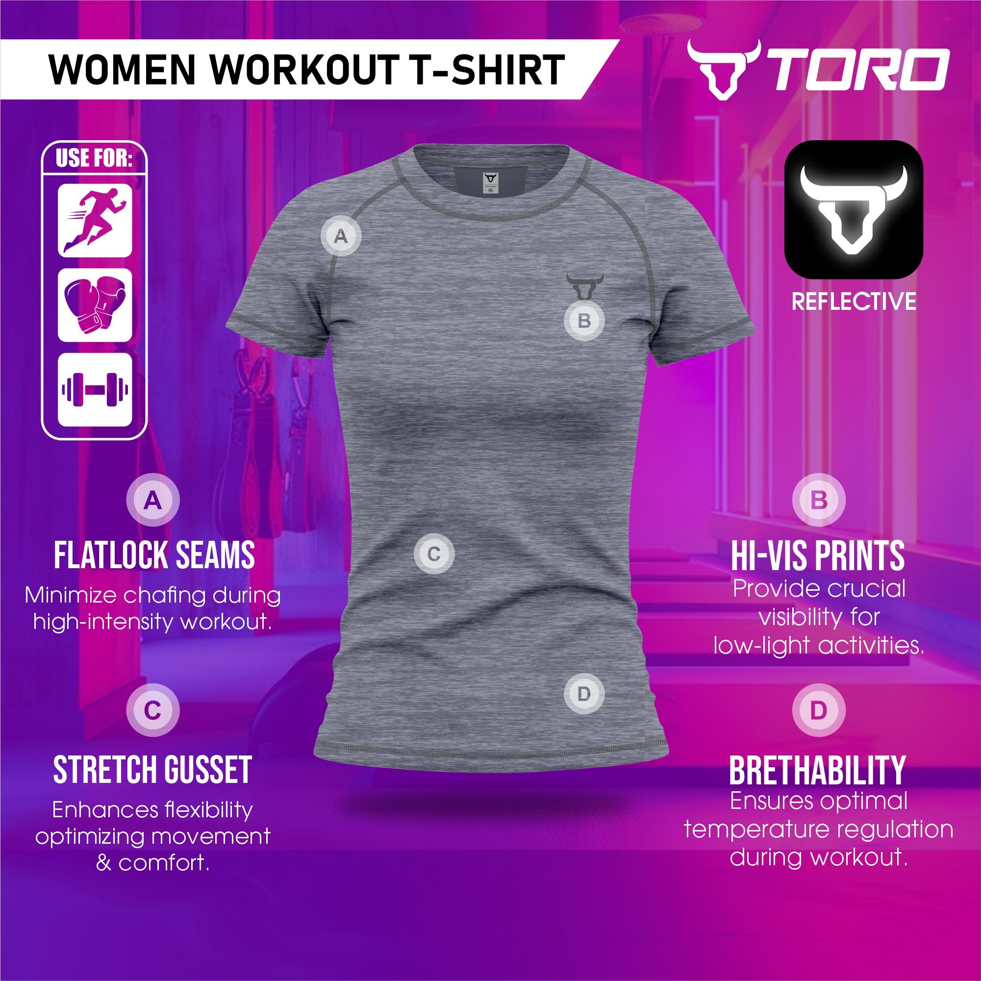 Toro Activa Women's Dry-Fit Melange Raglan Tee TORO ACTIVA
