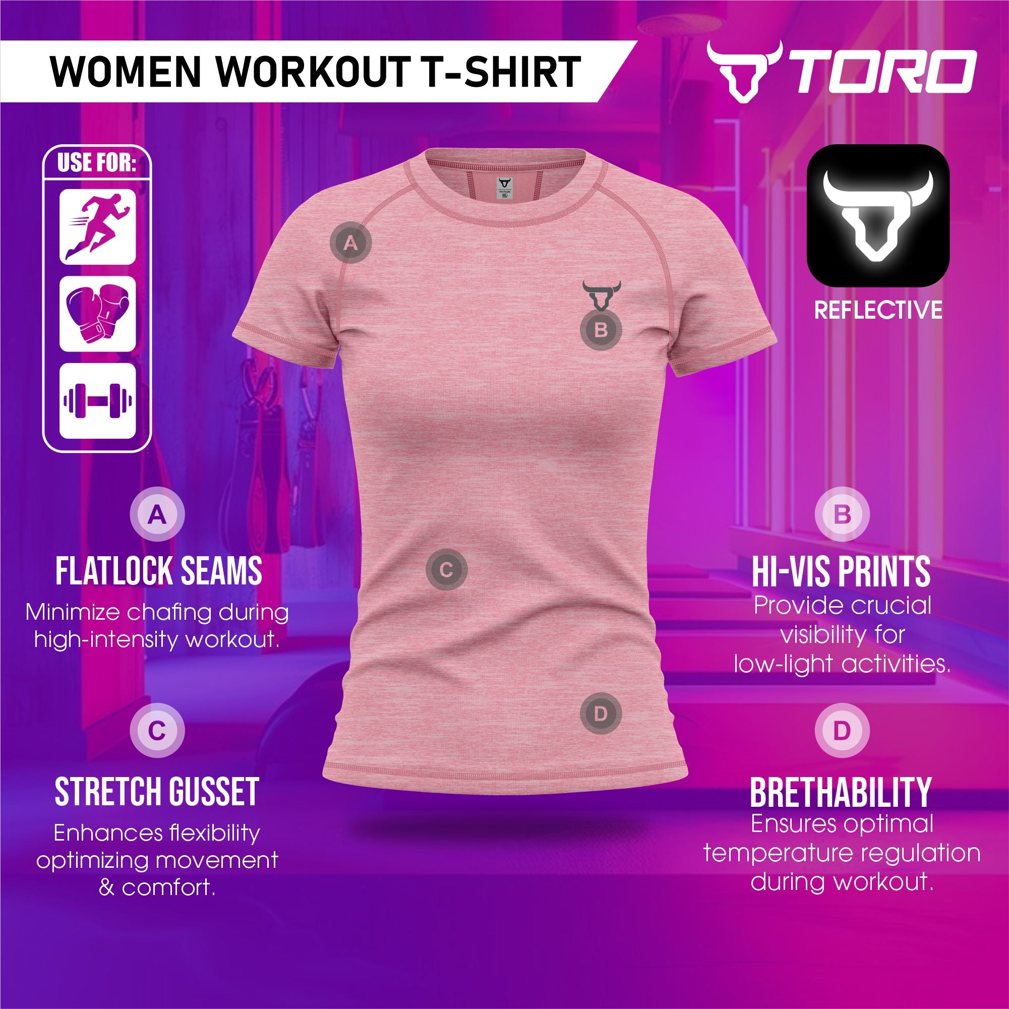 Toro Activa Women's Dry-Fit Melange Raglan Tee TORO ACTIVA