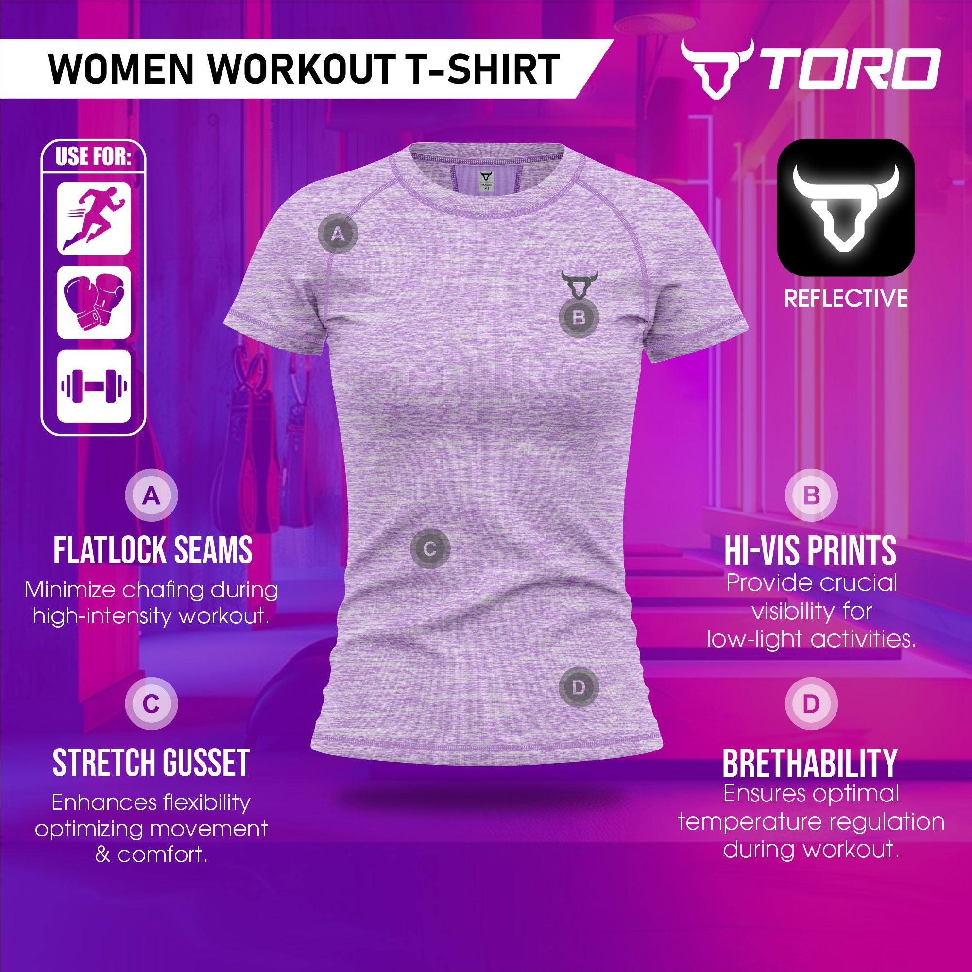 Toro Activa Women's Dry-Fit Melange Raglan Tee TORO ACTIVA