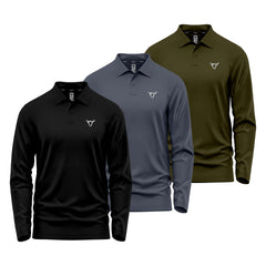 Toro Activa Dri-FIT Performance Long Sleeve Polo - 3 Colour Set Black Grey Olive TORO ACTIVA