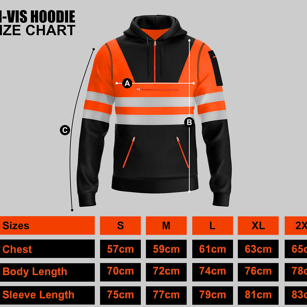 Hi-Vis Work Hoodie 6 | High Visibility Workwear Pullover TORO ACTIVA