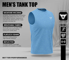 Essentials Cationic Black/Blue/Grey Tank Top - 3 Colour Pack TORO ACTIVA