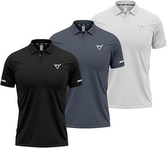 Toro Activa Essentials Pack of 3 Polo Shirts Black Grey White TORO ACTIVA