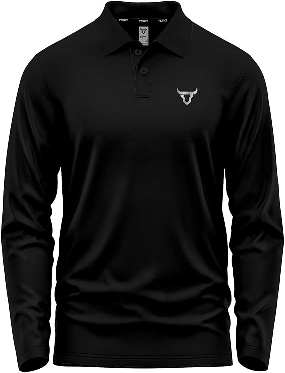 Toro Activa Mens Full Sleeve Polo Shirt Black