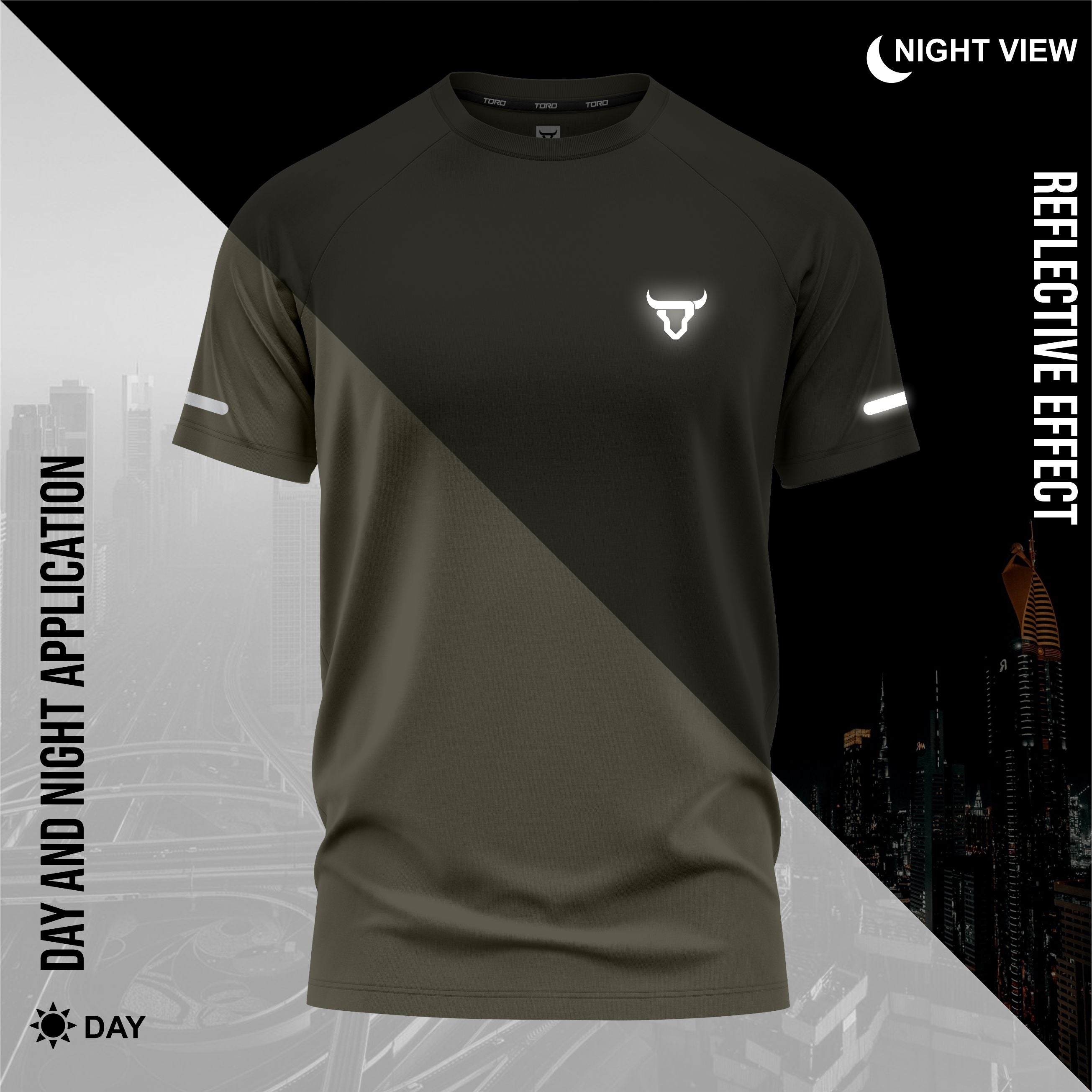 Toro Activa Men Short Sleeve T-Shirts Workout Olive Green