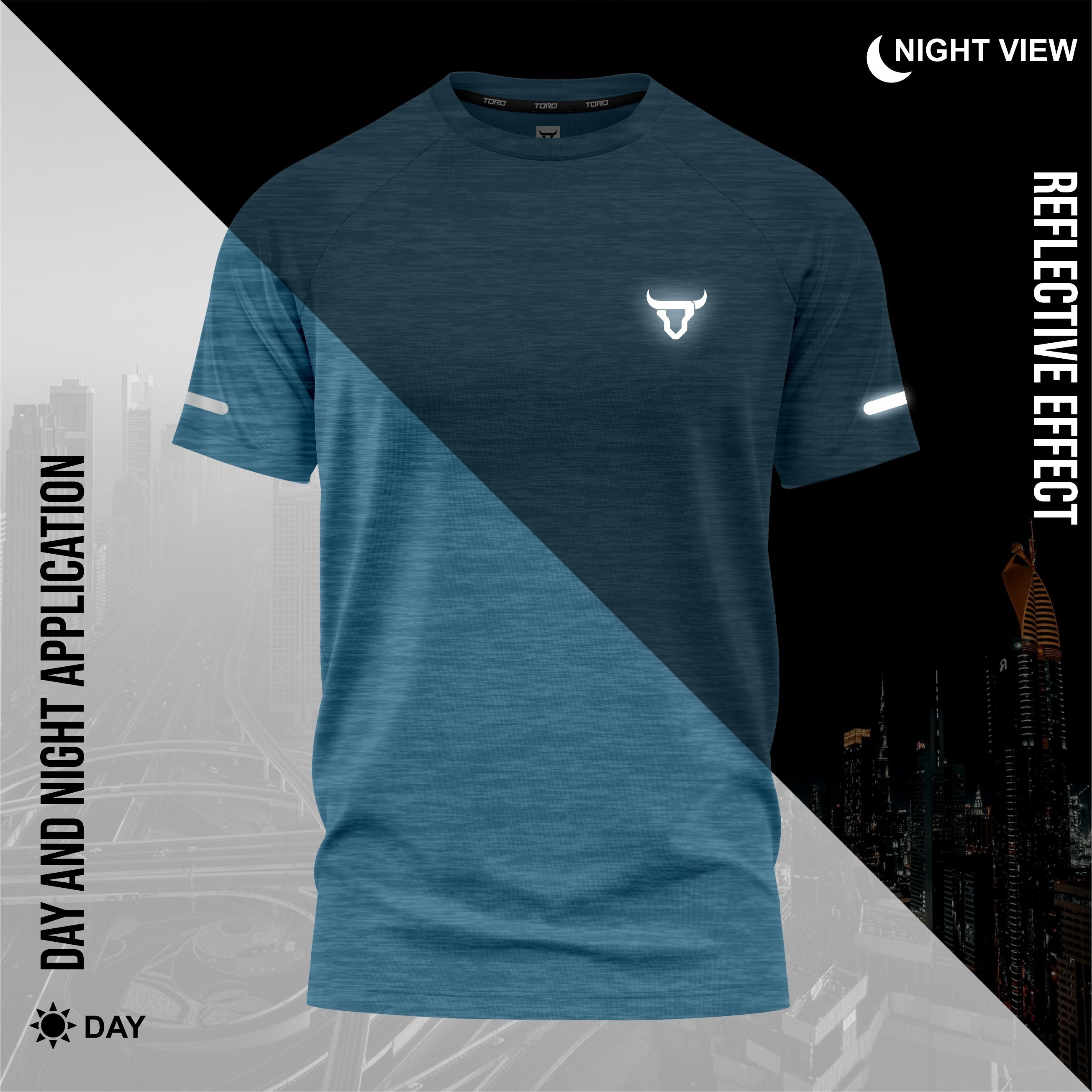Toro Activa Men Short Sleeve T-Shirts Workout Melange Teal