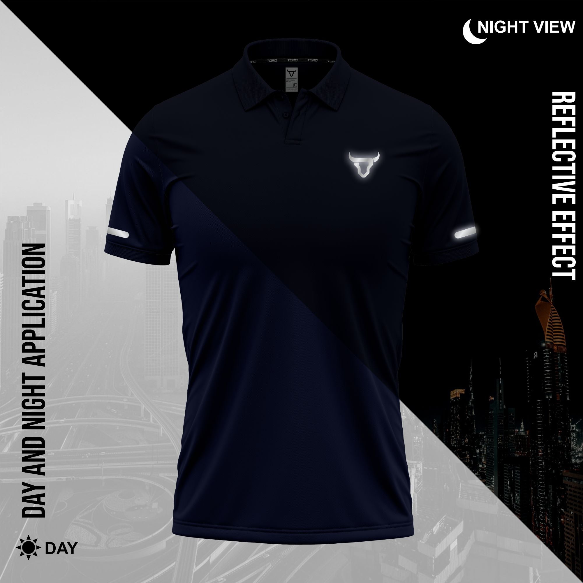 Toro Activa Mens Short Sleeve Polo Shirt Navy Blue