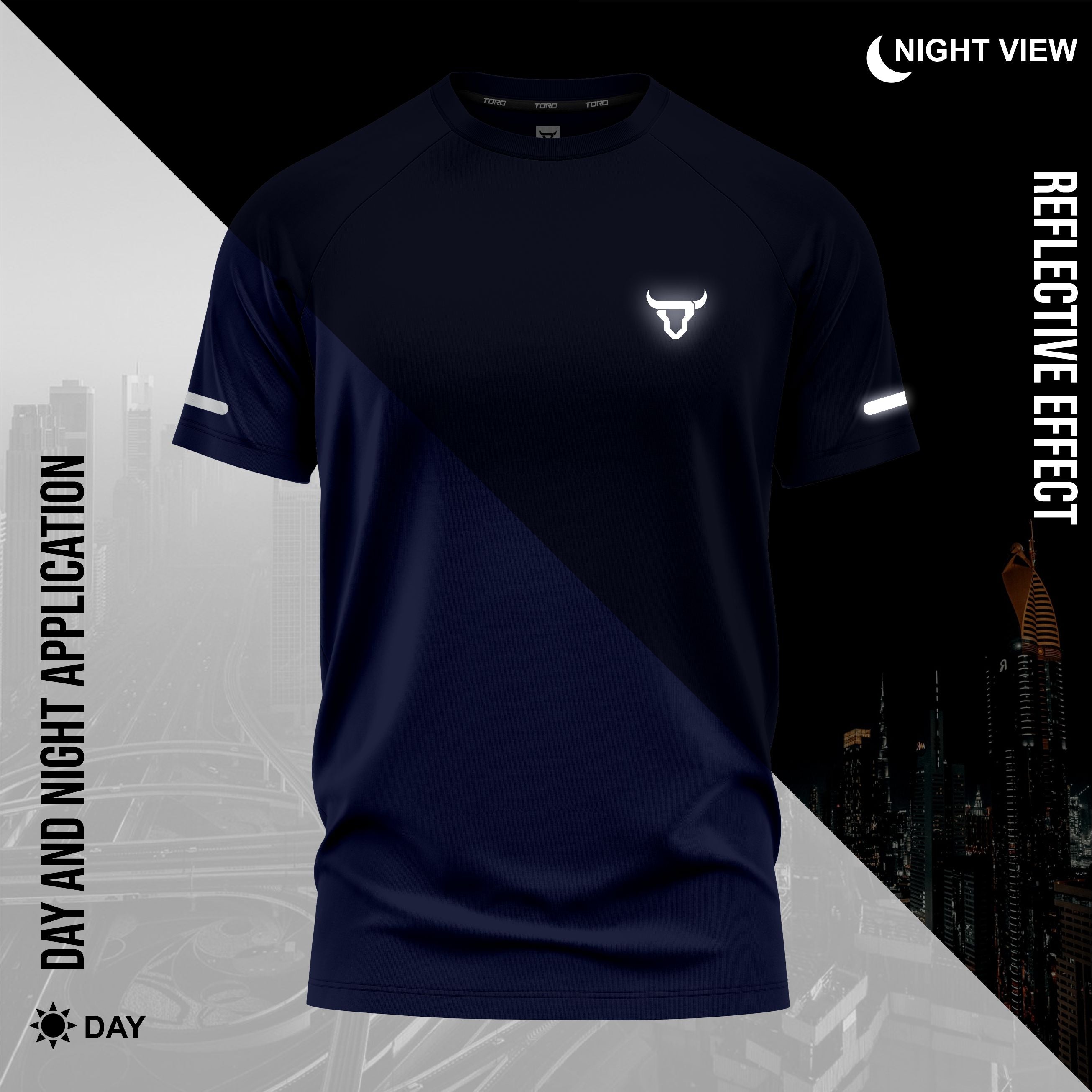 Toro Activa Men Short Sleeve T-Shirts Workout Navy Blue