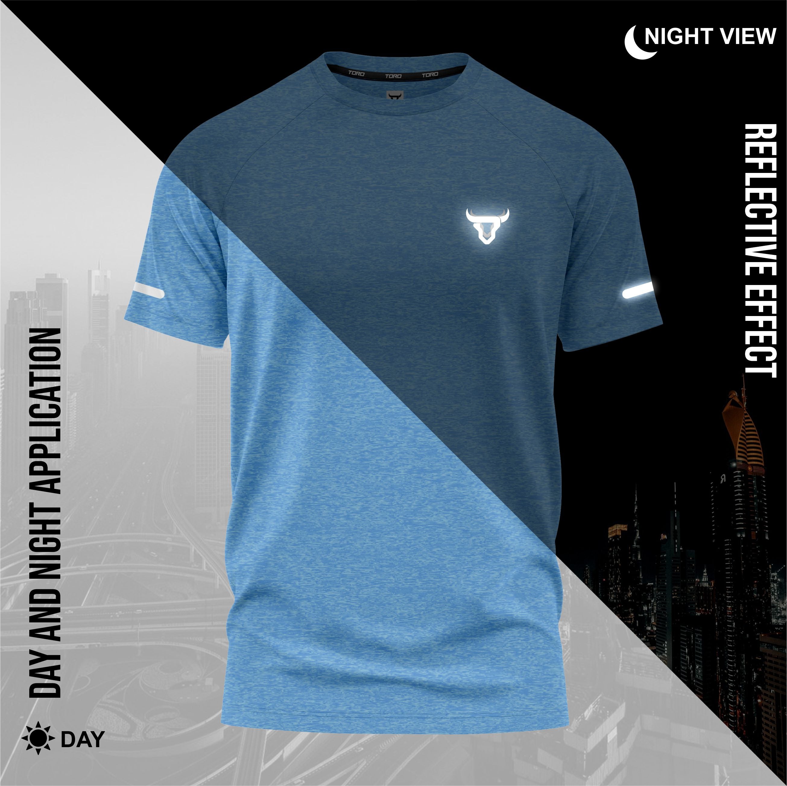 Toro Activa Men Short Sleeve T-Shirts Workout Sea Blue