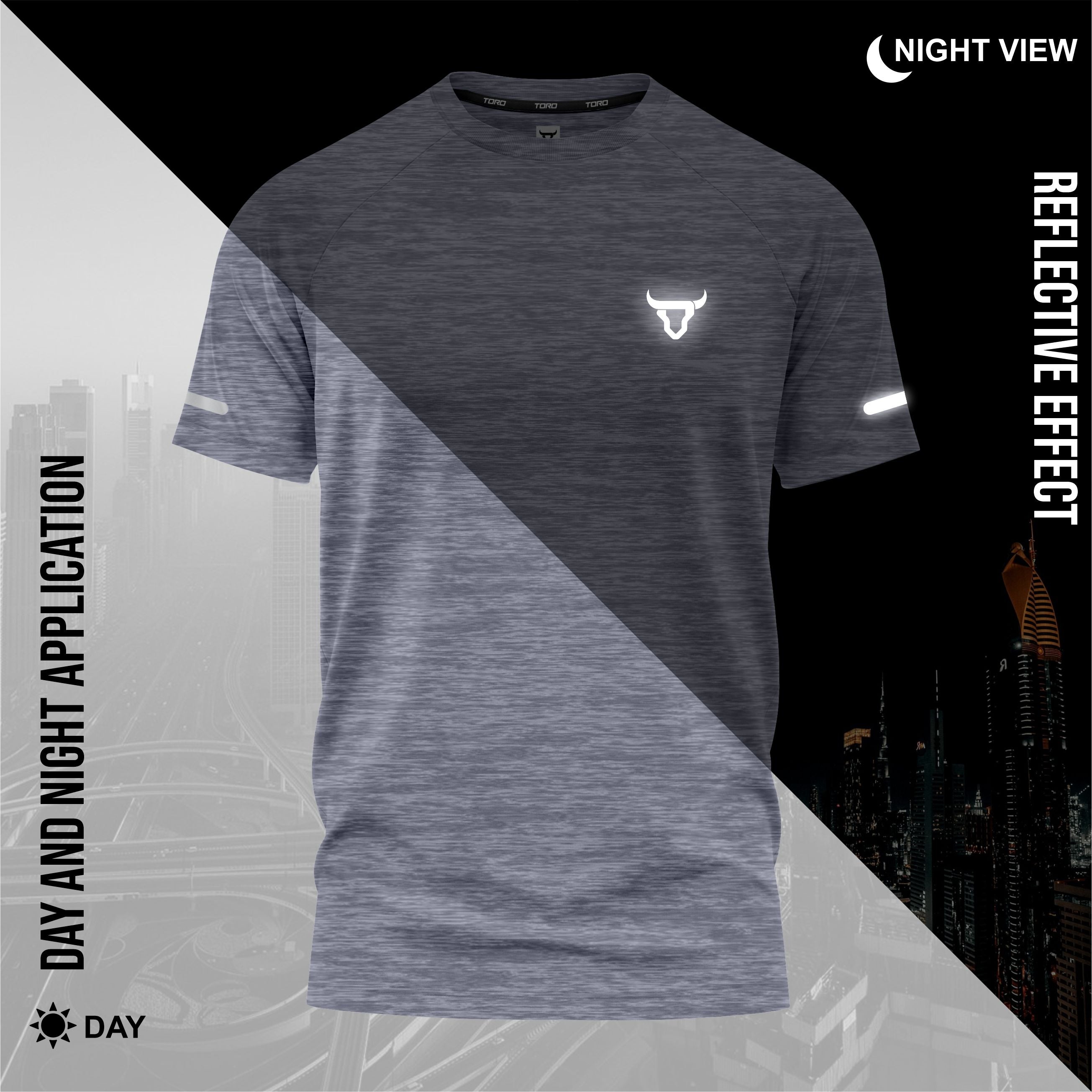 Toro Activa Men Short Sleeve T-Shirts Workout Melange grey