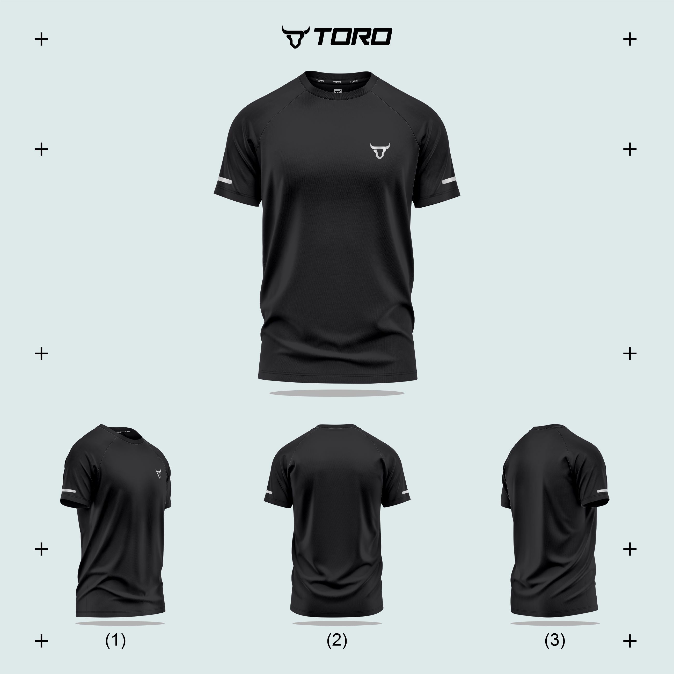 Toro Activa Men Short Sleeve T-Shirts Workout Black