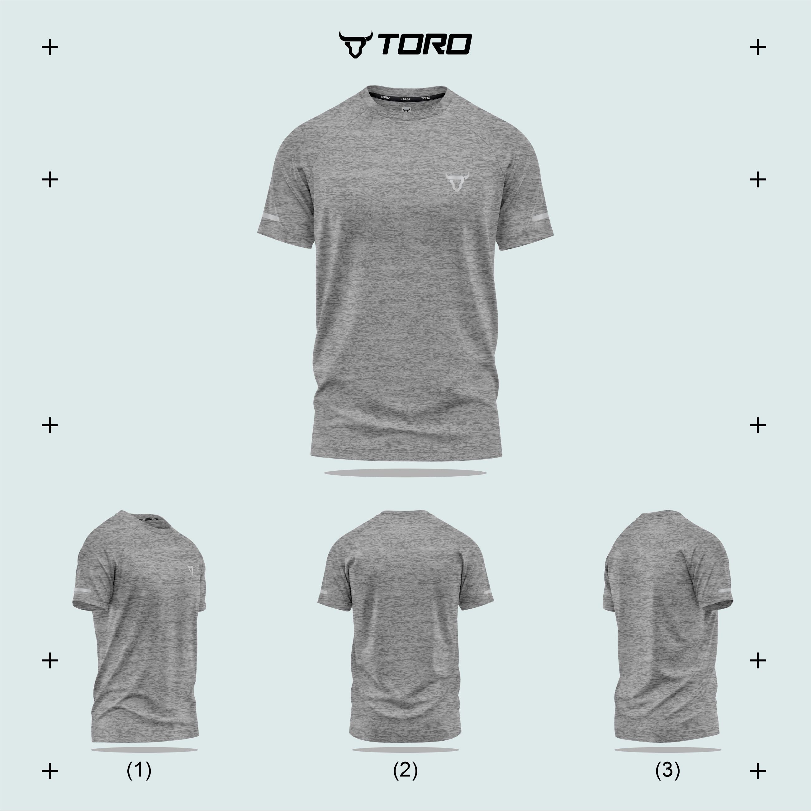 Toro Activa Men Short Sleeve T-Shirts Workout Sea Grey