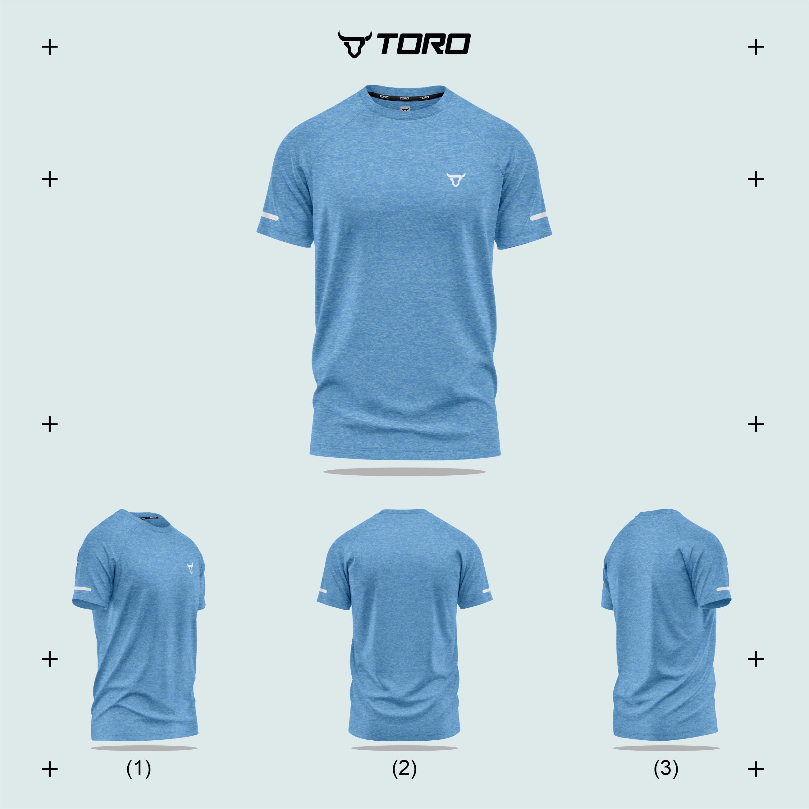 Toro Activa Men Short Sleeve T-Shirts Workout Sea Blue