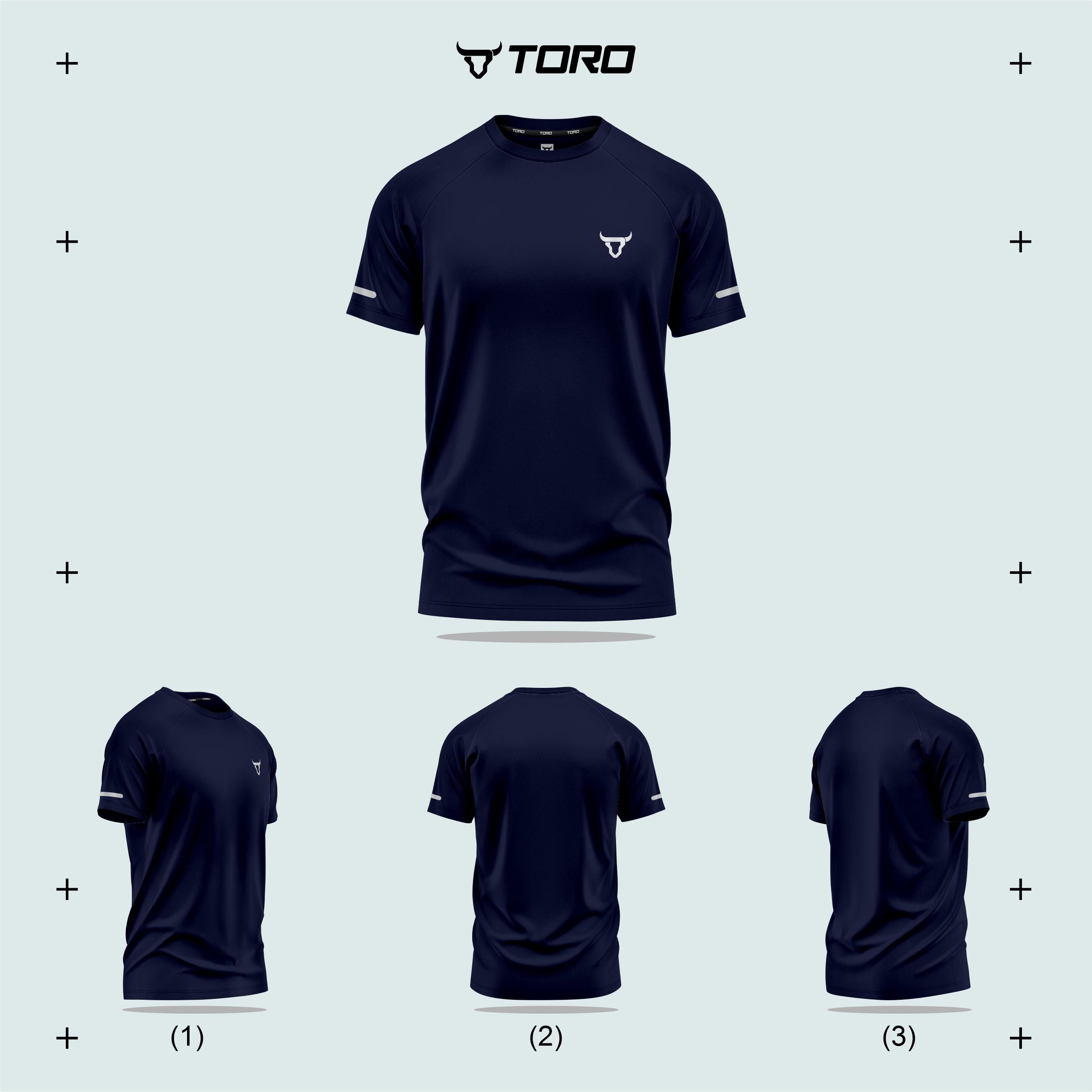 Toro Activa Men Short Sleeve T-Shirts Workout Navy Blue