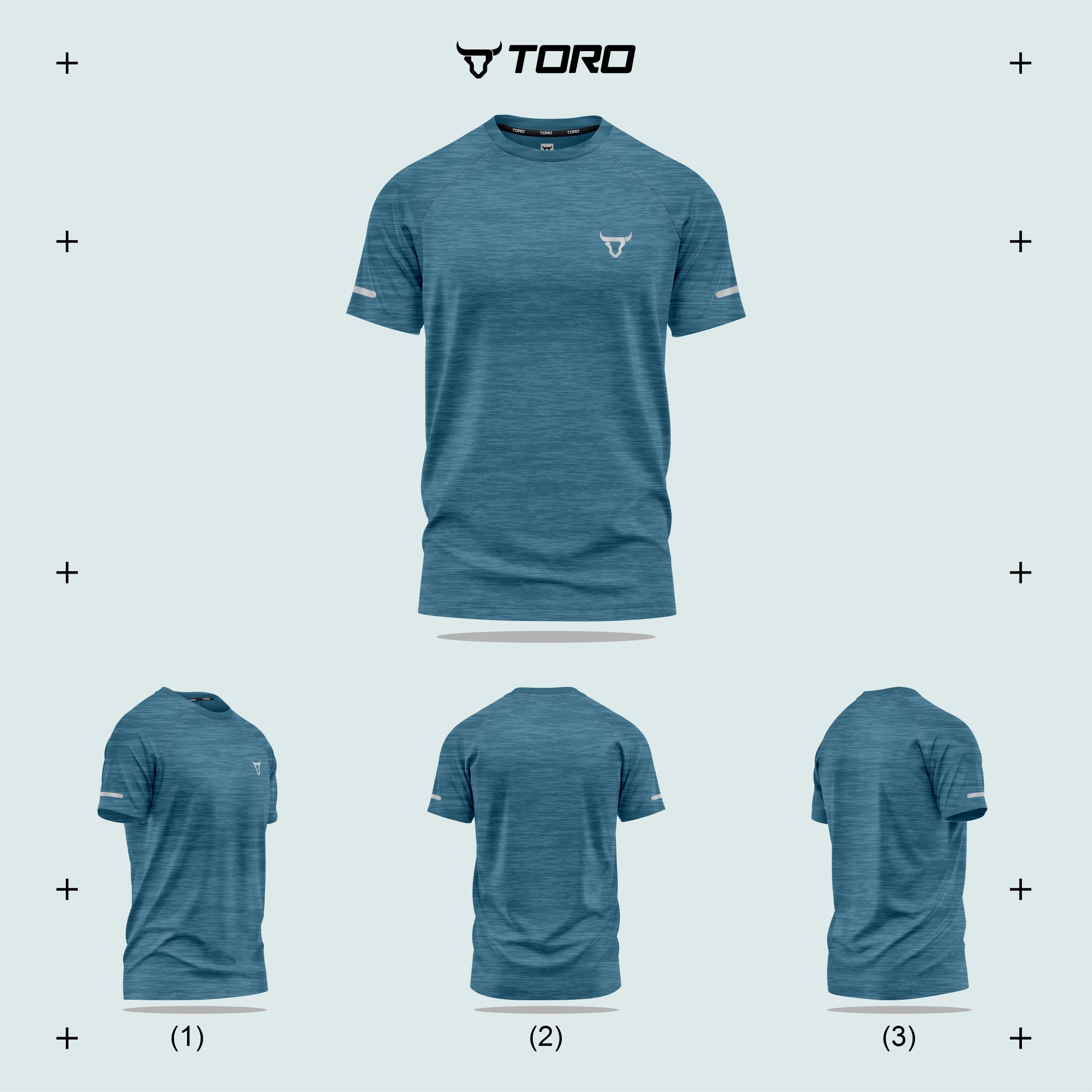 Toro Activa Men Short Sleeve T-Shirts Workout Melange Teal