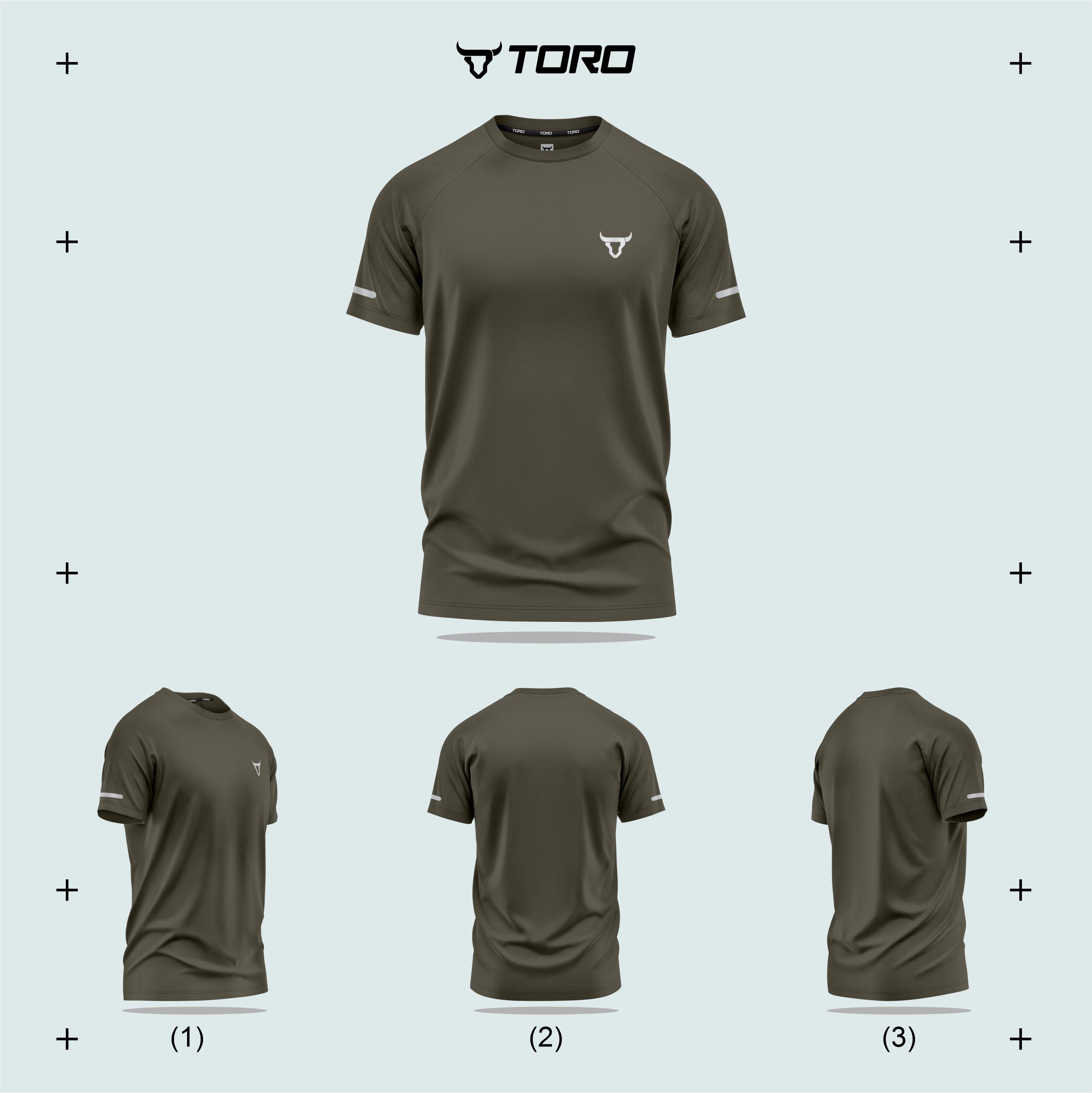 Toro Activa Men Short Sleeve T-Shirts Workout Olive Green