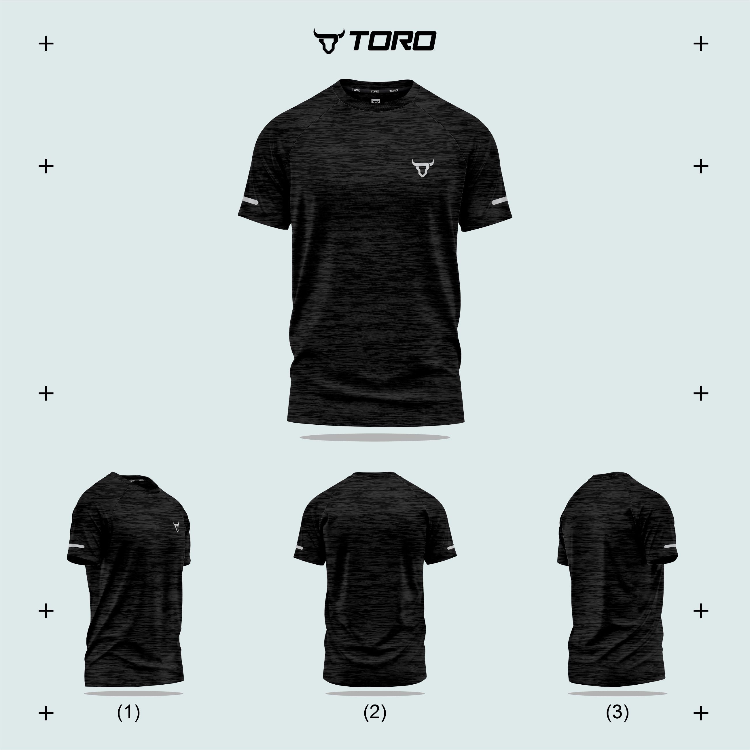 Toro Activa Men Short Sleeve T-Shirts Workout Melange Black