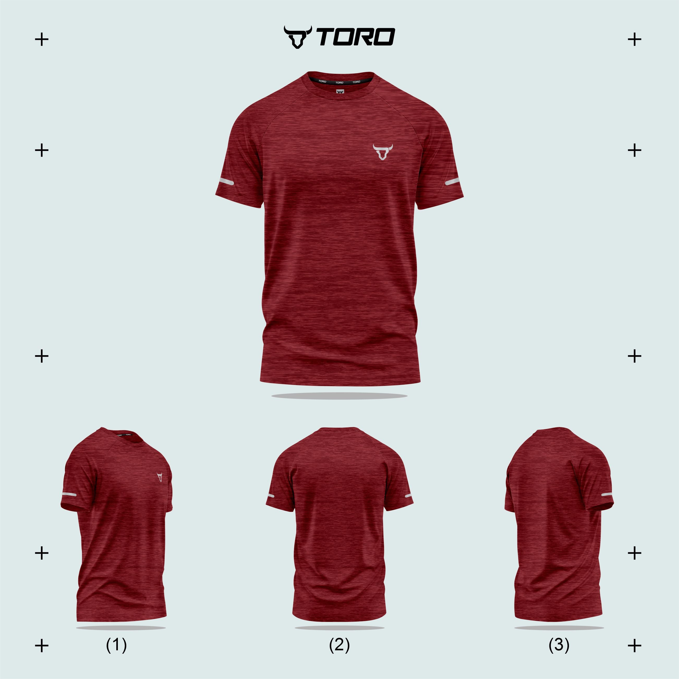 Toro Activa Men Short Sleeve T-Shirts Workout Melange Red