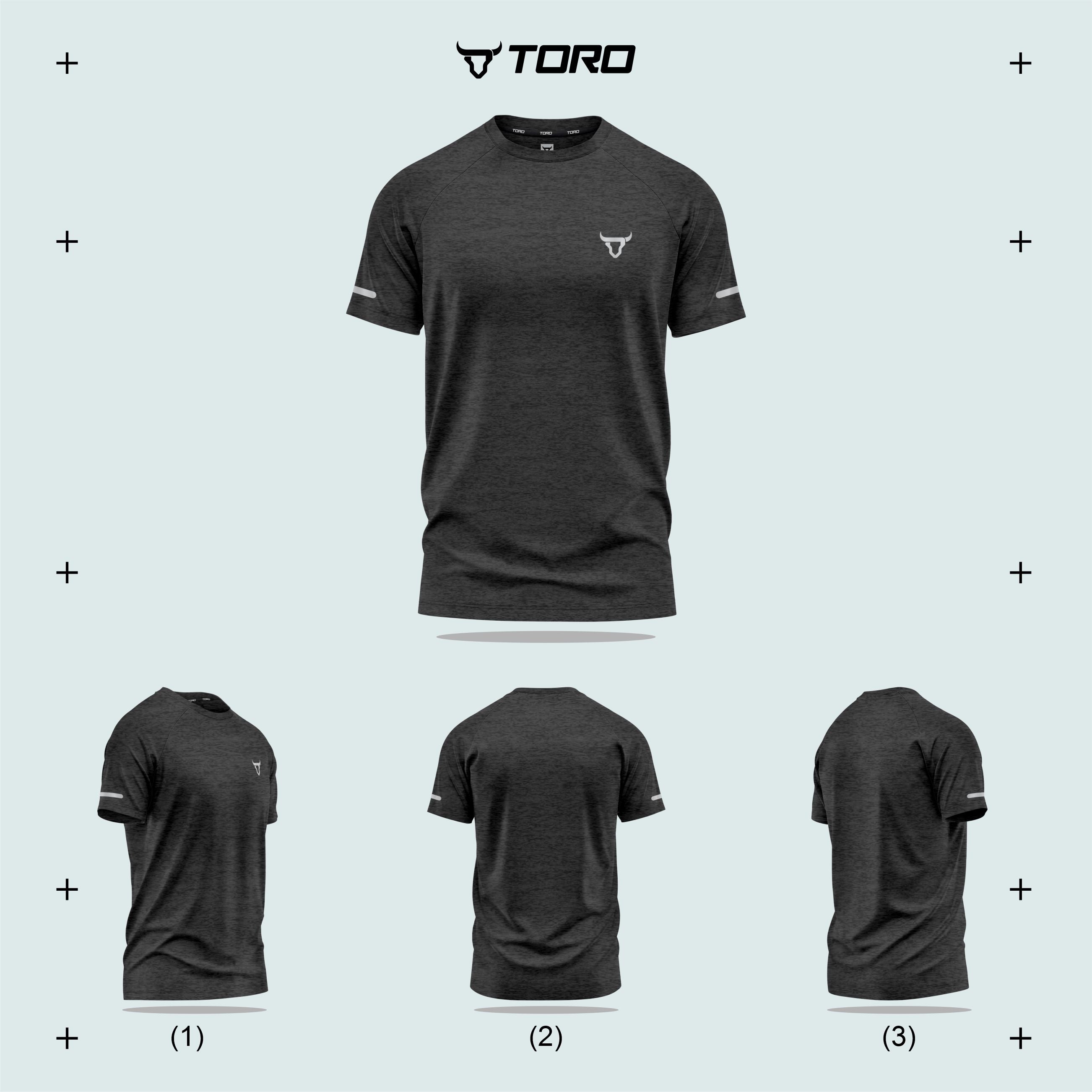 Toro Activa Men Short Sleeve T-Shirts Workout Sea Black
