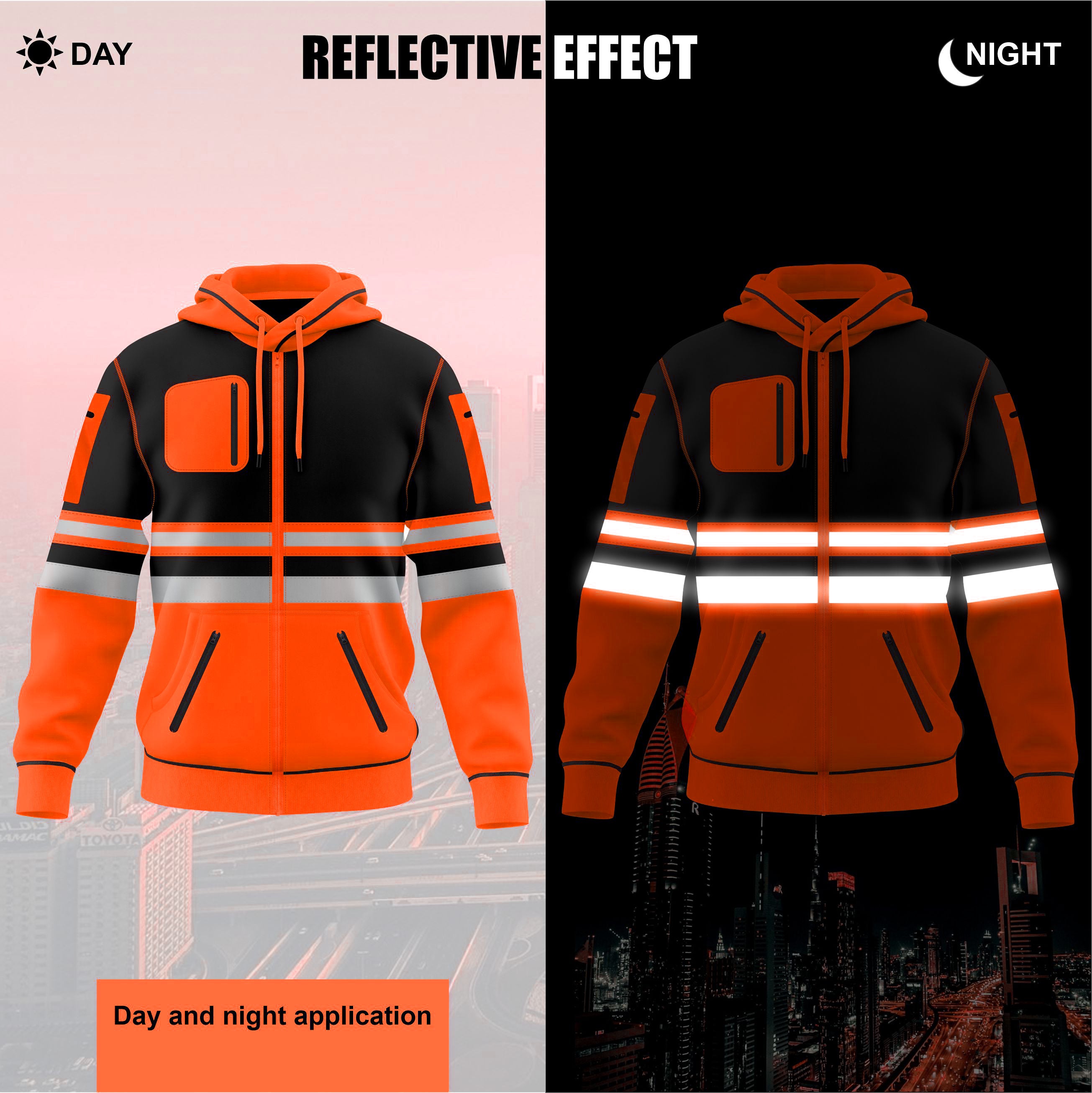 Toro Activa 1013 HiVis Pullover Hoodie Orange Black
