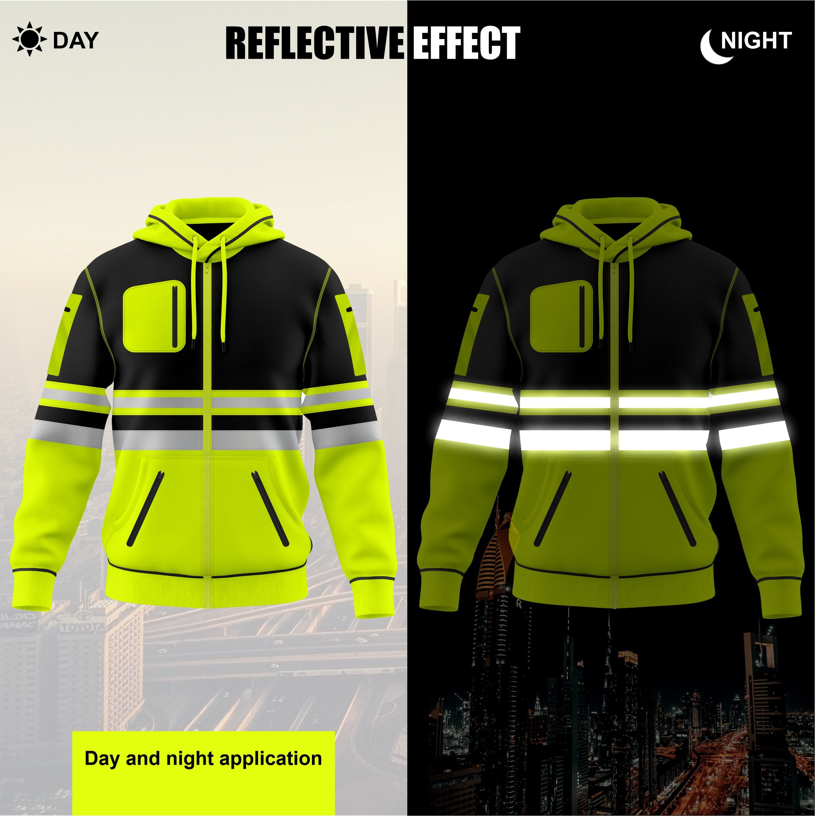Toro Activa 1013 HiVis Pullover Hoodie Yellow Black