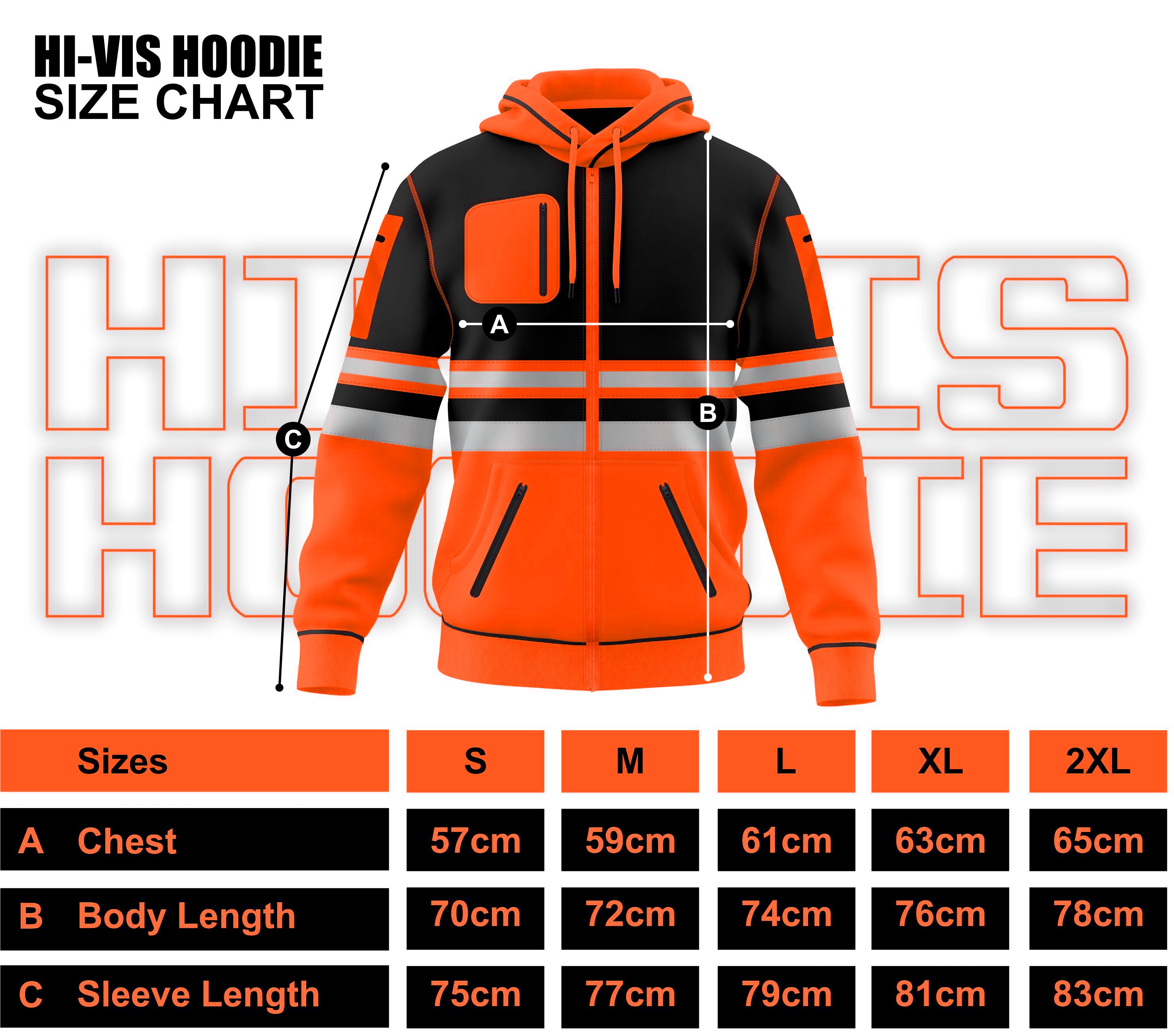Toro Activa 1013 HiVis Pullover Hoodie Orange Black