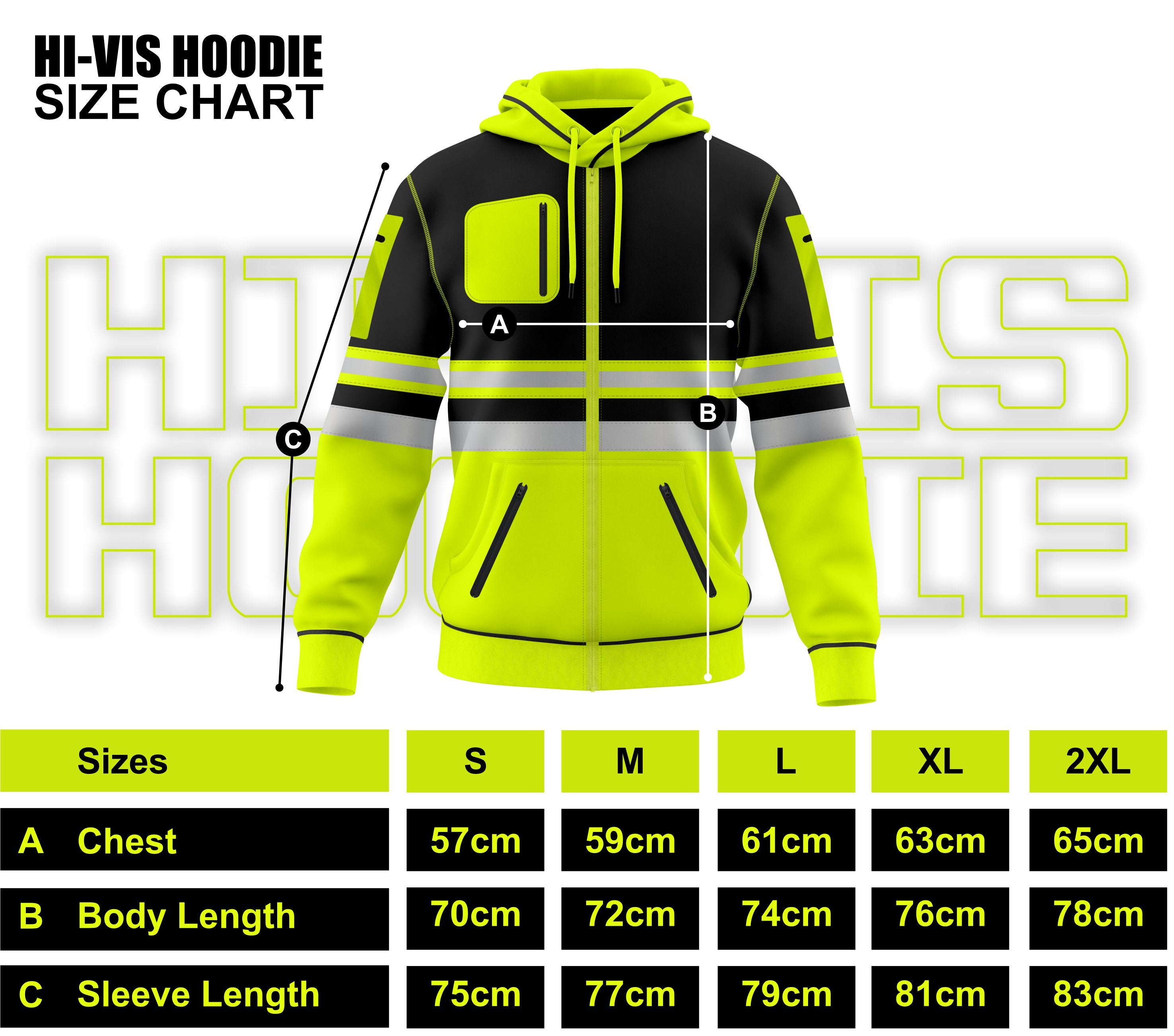 Toro Activa 1013 HiVis Pullover Hoodie Yellow Black