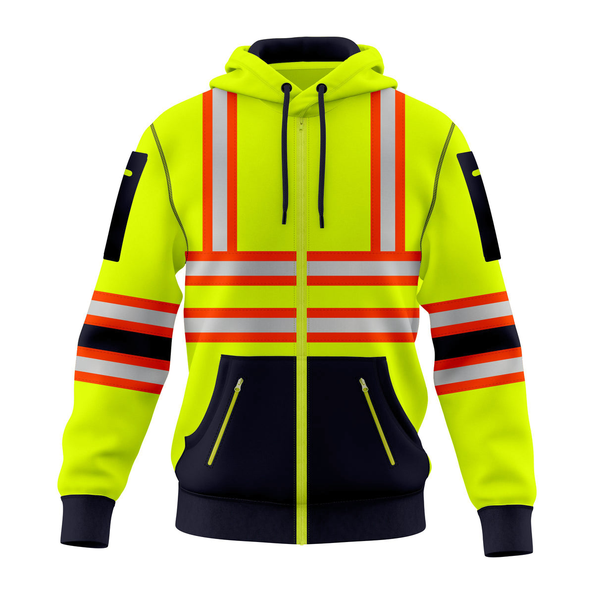 Toro Activa 0011 HiVis Full Zip Pullover Hoodie Yellow Top