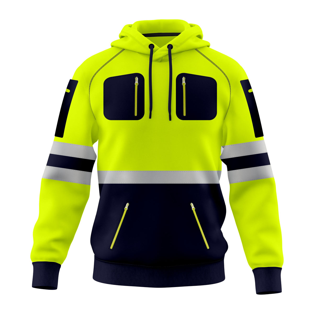 Toro Activa 0002 Hi Viz Pullover Hoodie/SweatShirt Navy Yellow