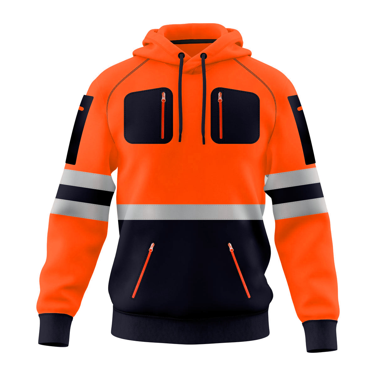 Toro Activa 0002 Hi Viz Pullover Hoodie/SweatShirt Navy Orange