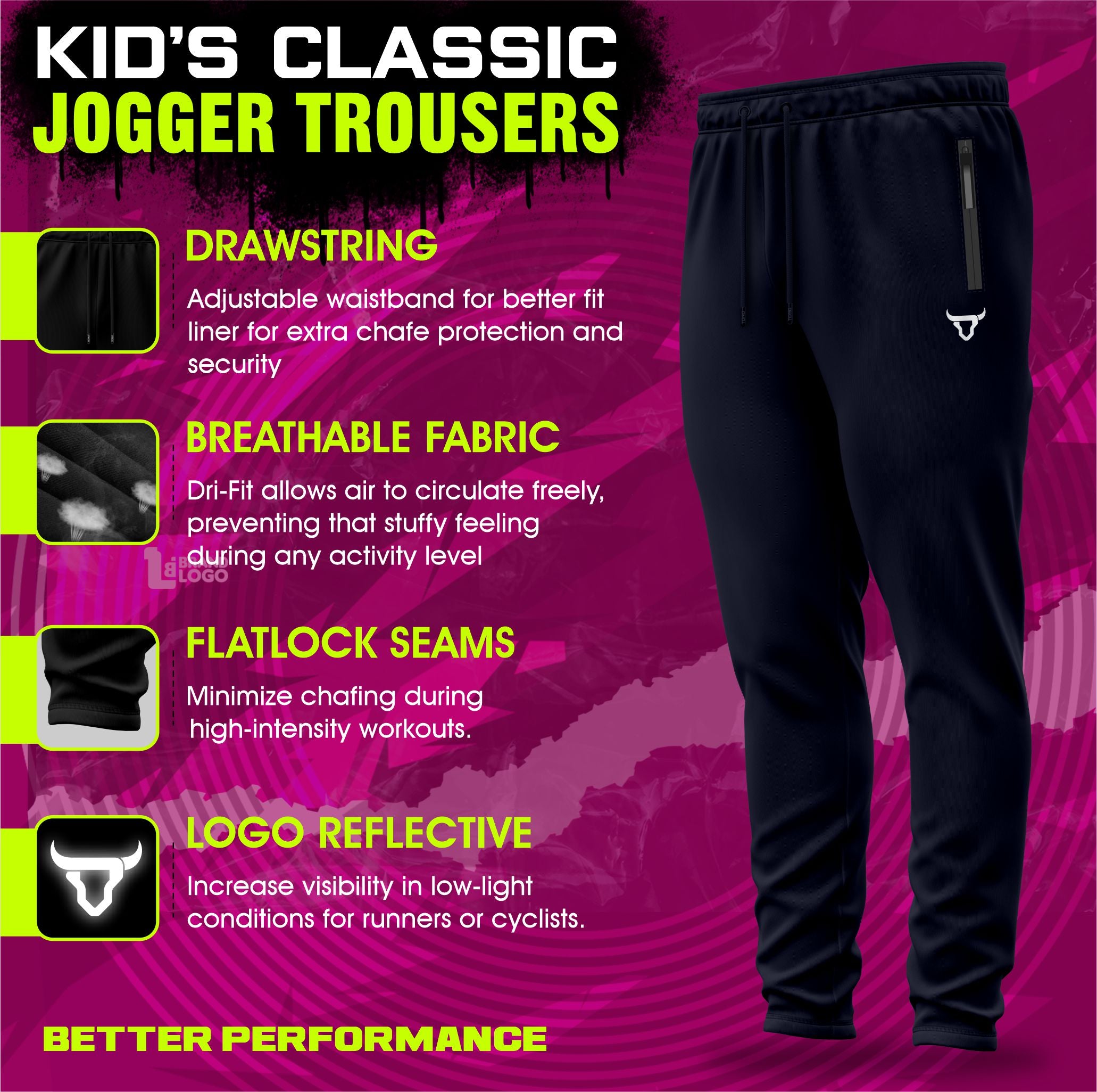 Toro Activa Mens Fleece Joggers - Black/Navy TORO ACTIVA