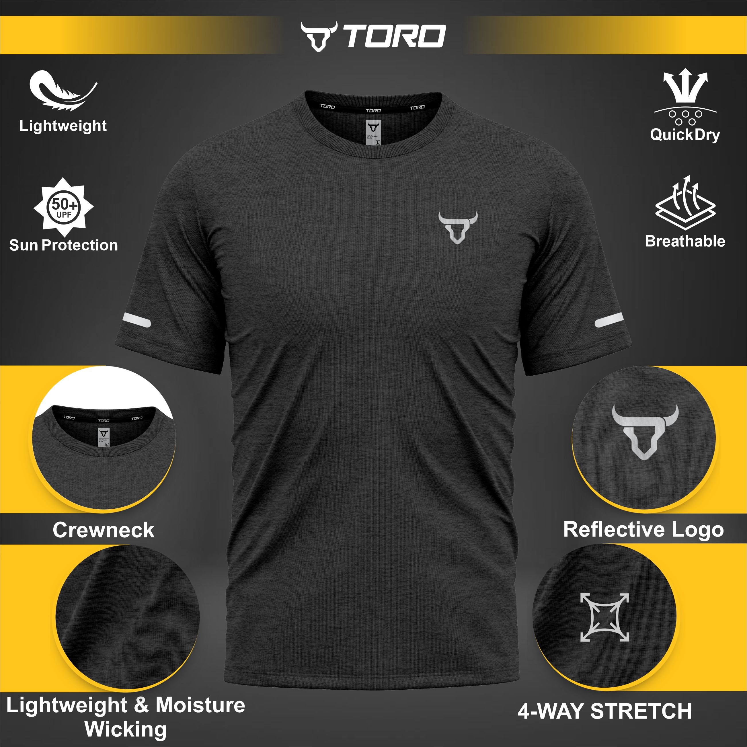 Toro Activa Kids Short Sleeve Dry-fit Shirt Cationic Black