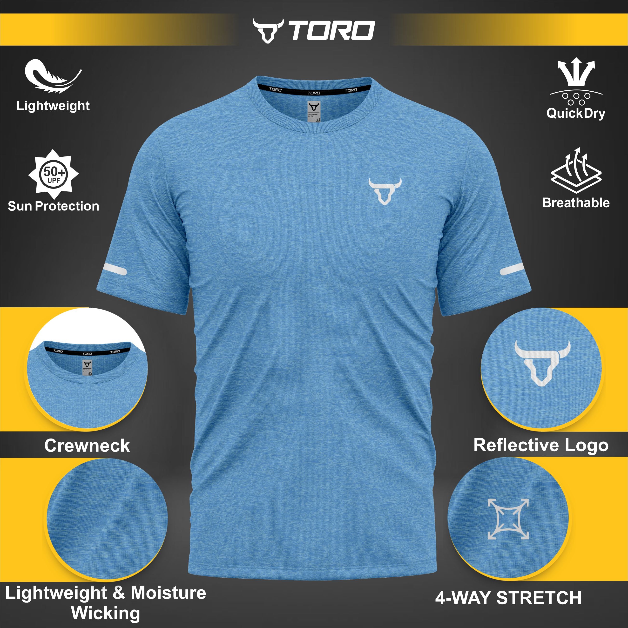 Toro Activa Kids Short Sleeve Dry-fit Shirt Cationic Blue