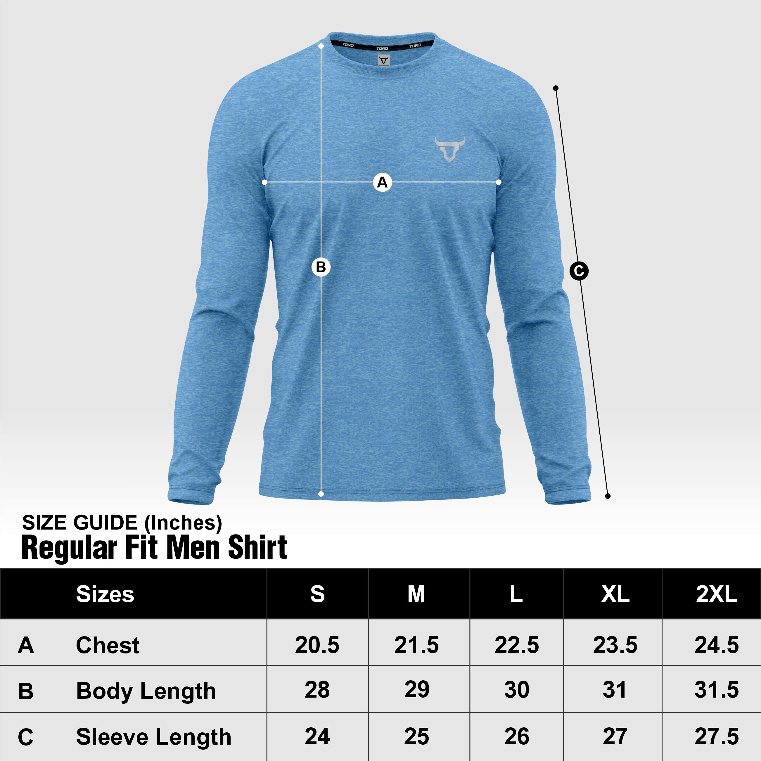 Toro Activa Mens Full Sleeve Dry-fit Shirt CBlue