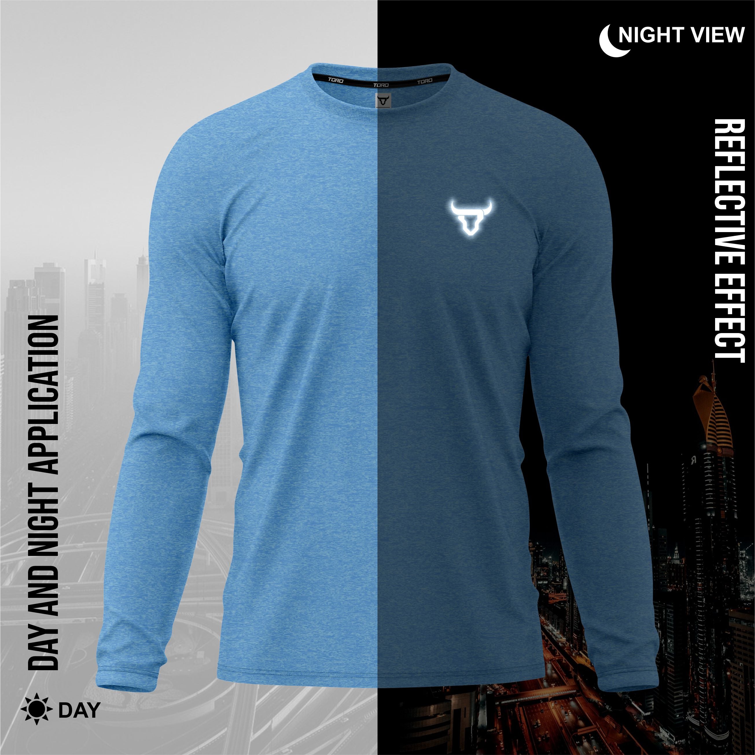 Toro Activa Mens Full Sleeve Dry-fit Shirt CBlue