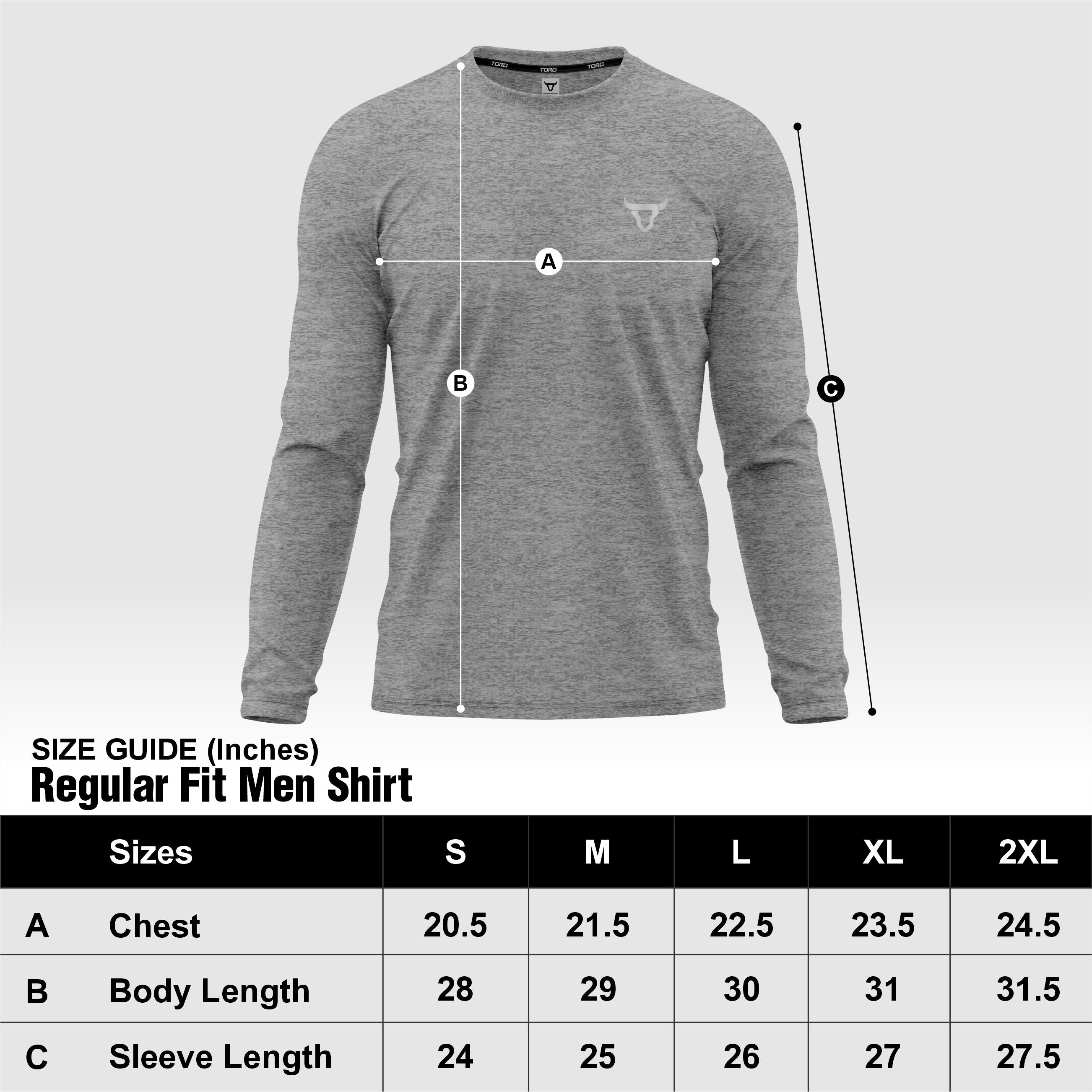 Toro Activa Mens Full Sleeve Dry-fit Shirt CGray