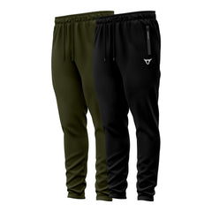 Toro Activa Men Set of 2 Lightweigt Jogging Trousers Black Olive