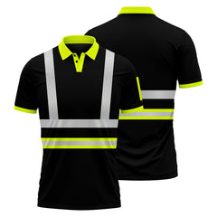 High Visibility Safety Polo Shirt P104 - Yellow/Black TORO ACTIVA