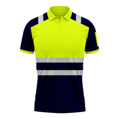 High Visibility Short Sleeve Polo Shirt P101 - Yellow/Navy 2XL TORO ACTIVA