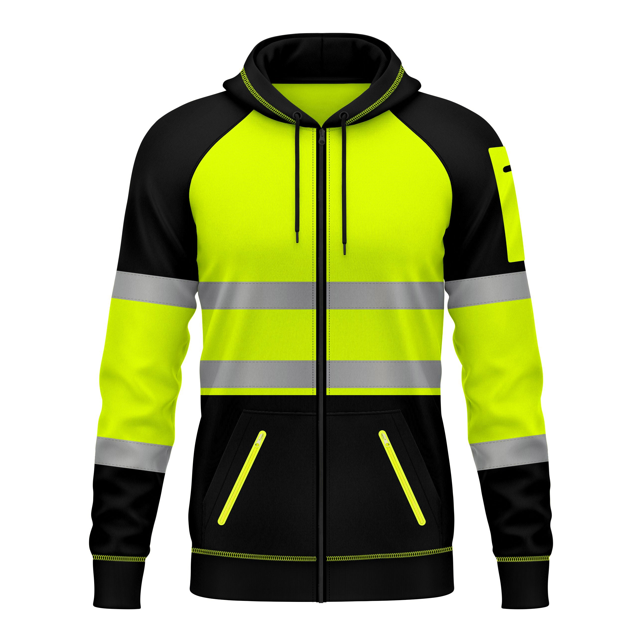 Toro Activa Hi-Vis Fleece Zipper Pullover Hoodie 1002 Yellow Black TORO ACTIVA