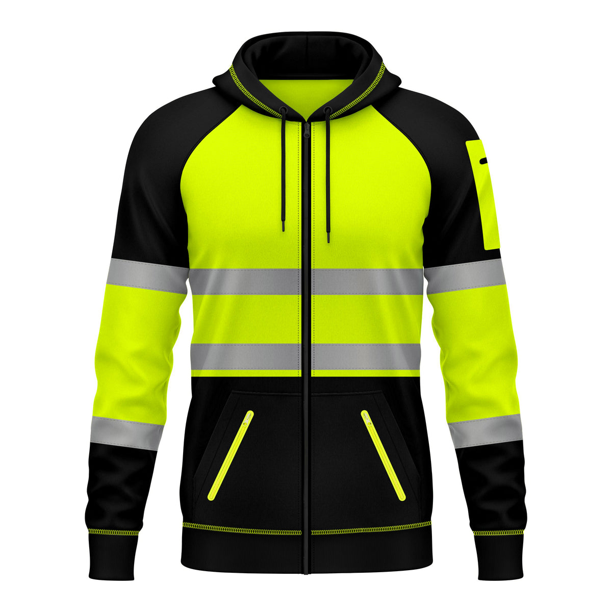 Toro Activa Hi-Vis Fleece Zipper Pullover Hoodie 1002 Yellow Black TORO ACTIVA